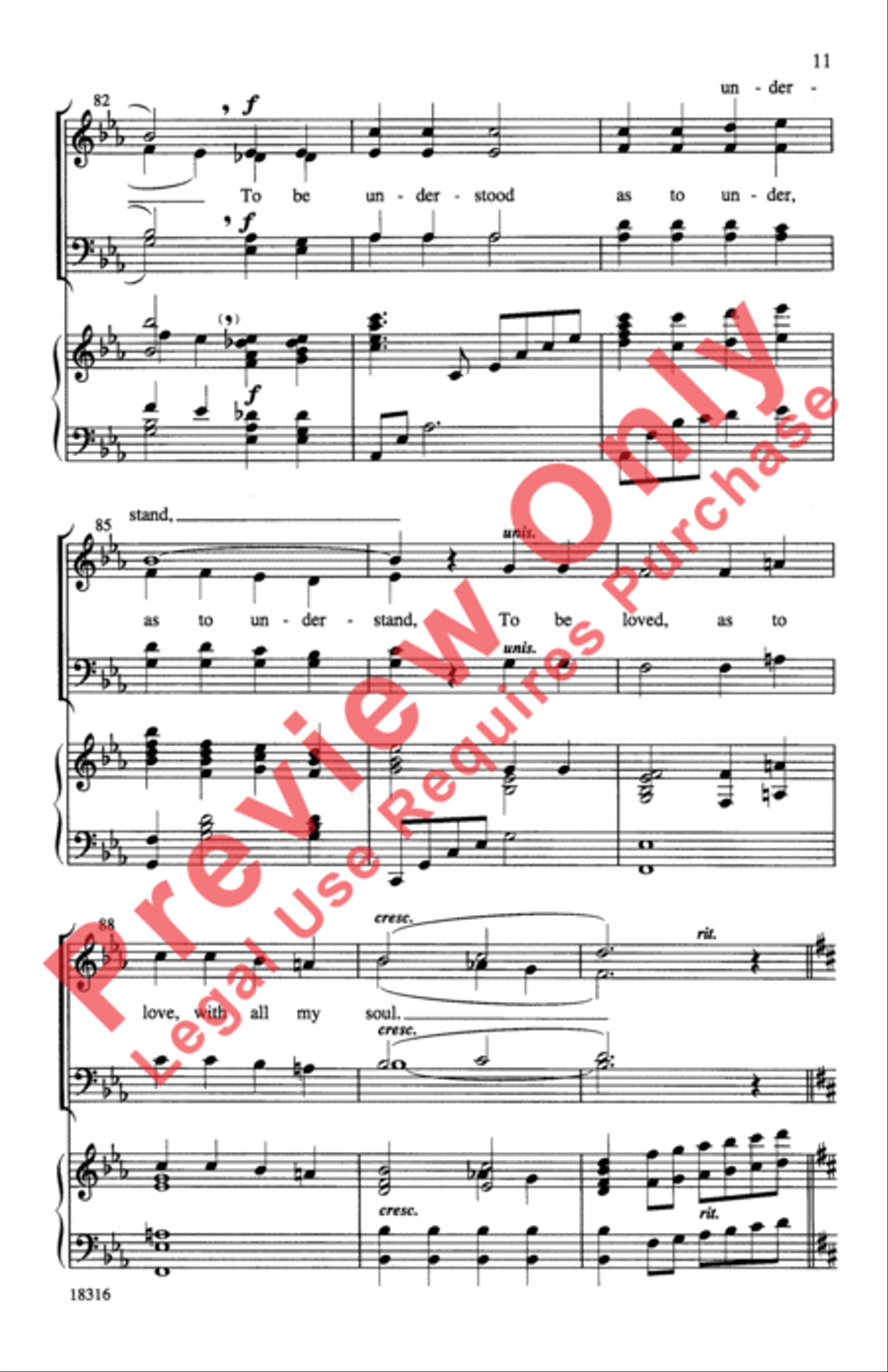 Make Me a Channel of Your Peace 4-Part scores gallery preview page 11