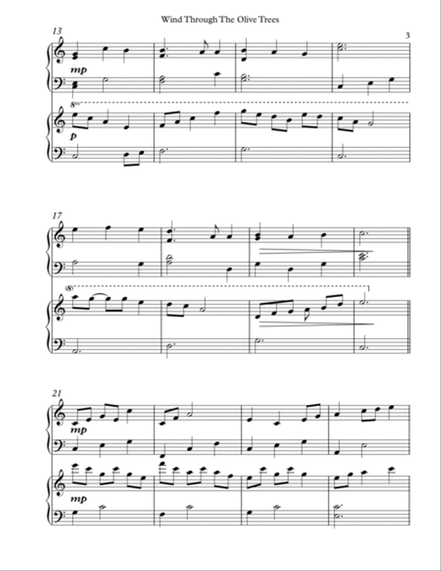 Winds Through The Olive Trees, Harp Duet Celtic Harp scores gallery preview page 3