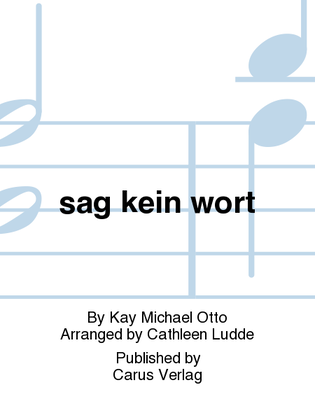 Book cover for sag kein wort