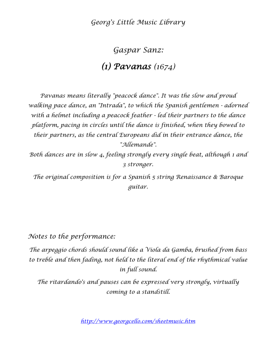 Pavanas & Canarios (Gaspar Sanz 1674) for 2 Cellos String Duet scores gallery preview page 3