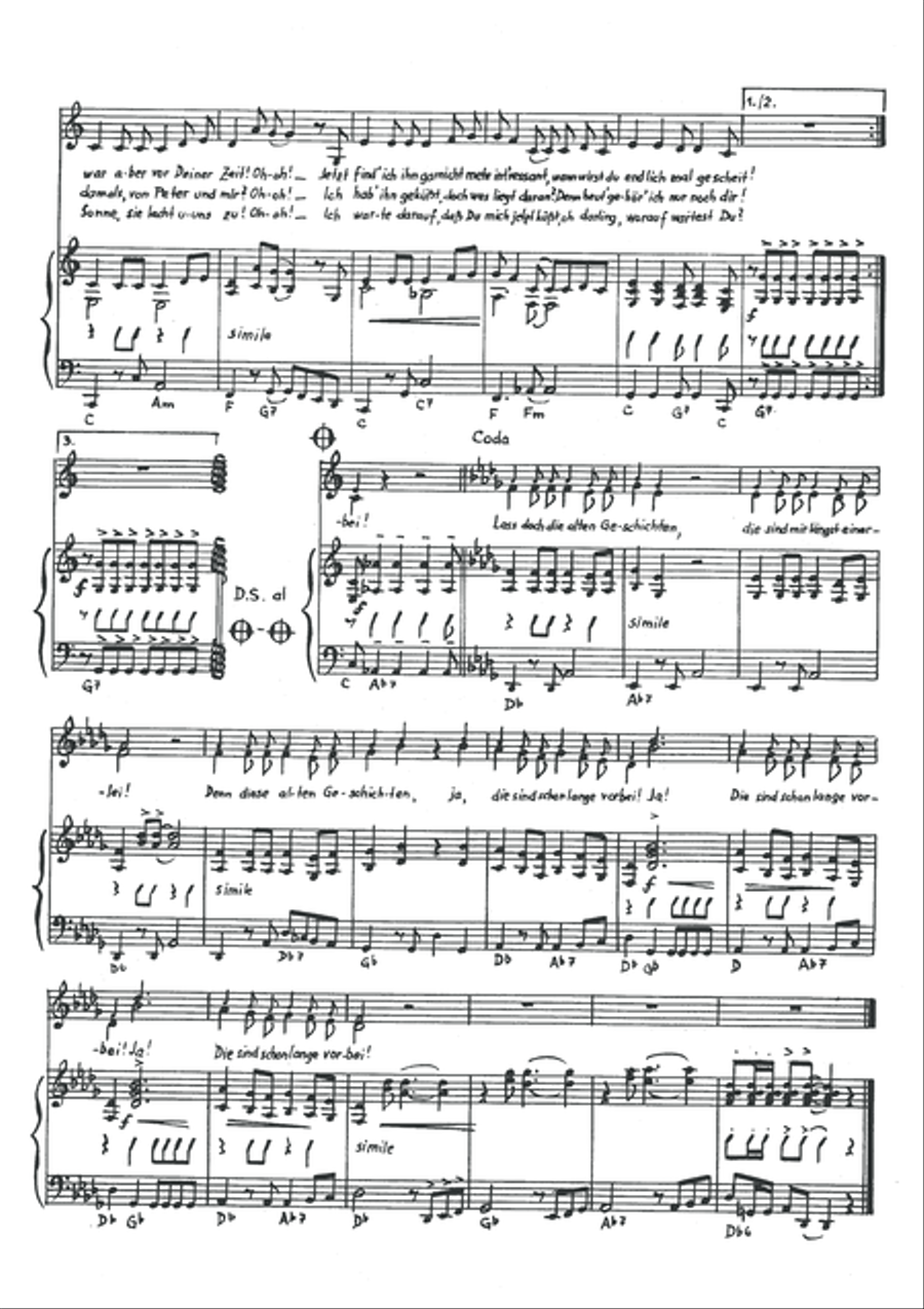Lass' doch die alten Geschichten Piano, Vocal scores gallery preview page 4