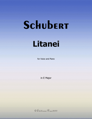 Book cover for Litanei, by Schubert, in E Major