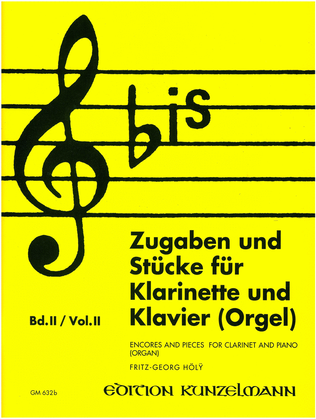 Book cover for BIS, Encores and pieces for clarinet and organ, Volume 2
