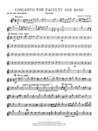Concerto for Faculty and Band: E-flat Alto Saxophone