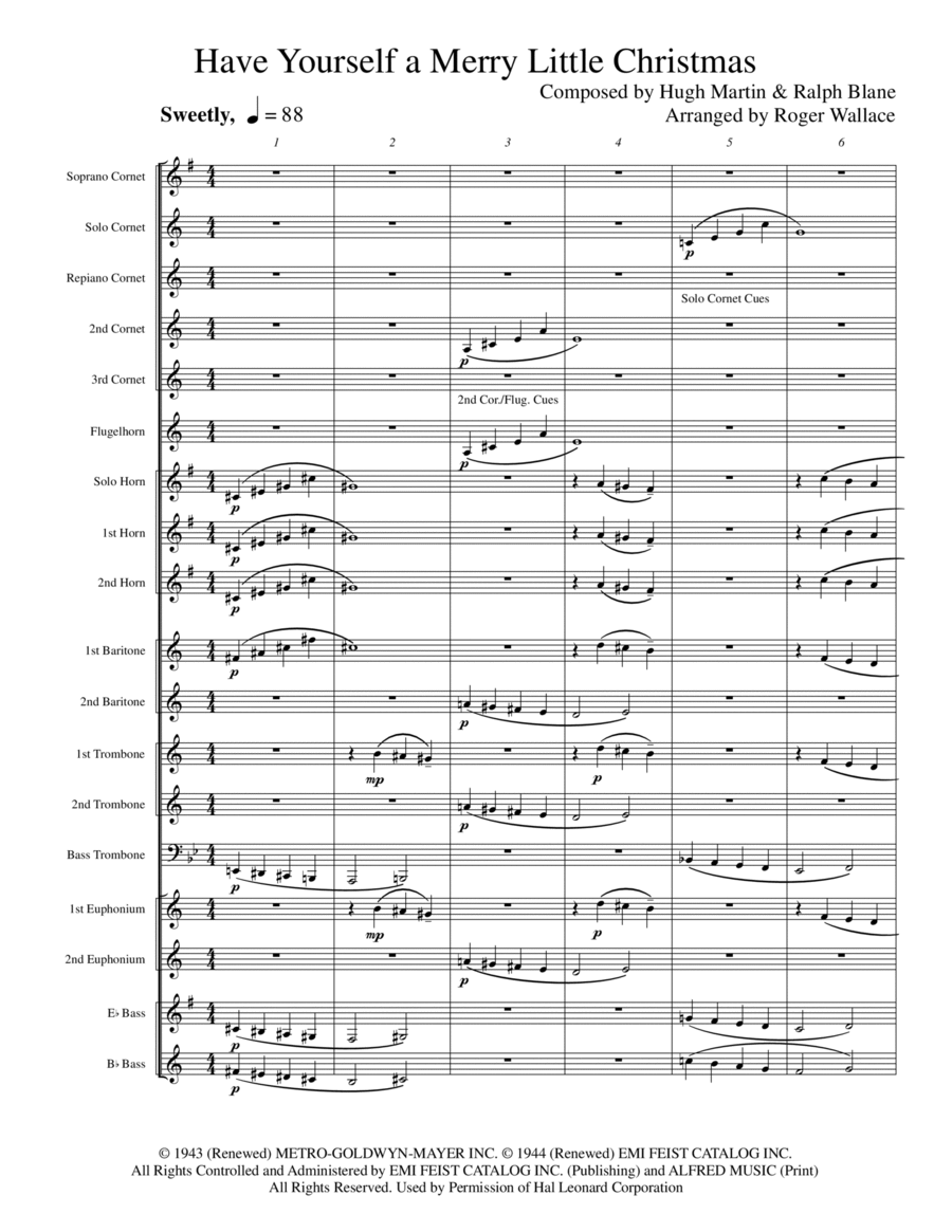 Have Yourself A Merry Little Christmas from MEET ME IN ST. LOUIS Brass Band scores gallery preview page 1