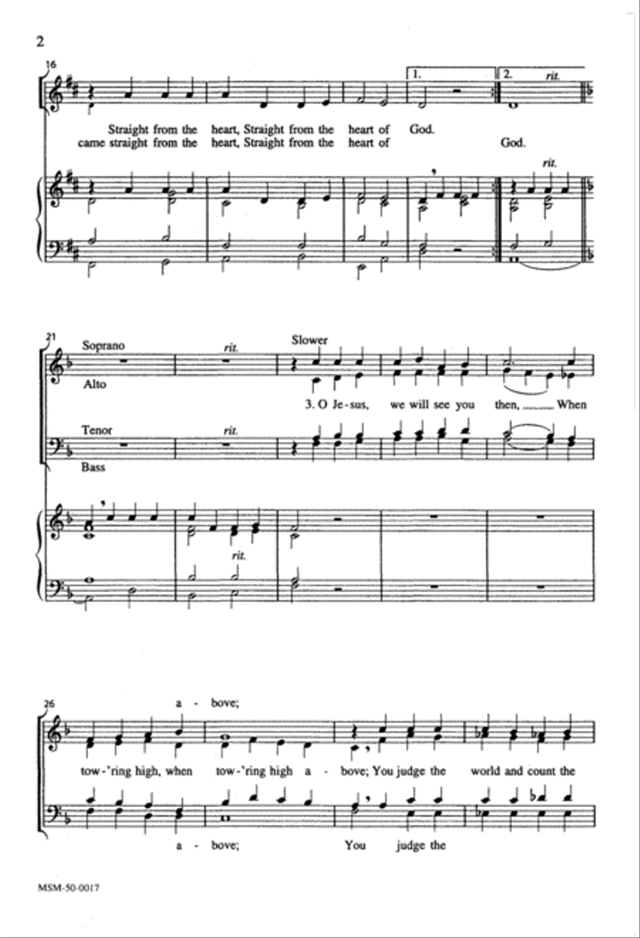 Straight from the Heart of God 4-Part scores gallery preview page 2