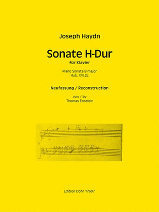 Book cover for Piano Sonata B major Hob.XVI:2c