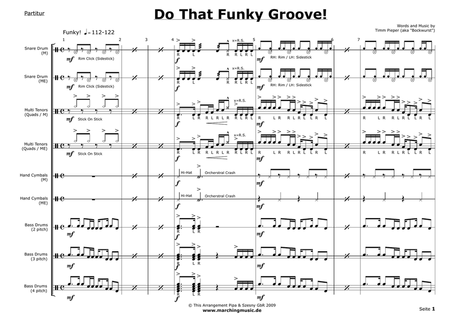 DO THAT FUNKY GROOVE (Street Cadence) Marching Band scores gallery preview page 2