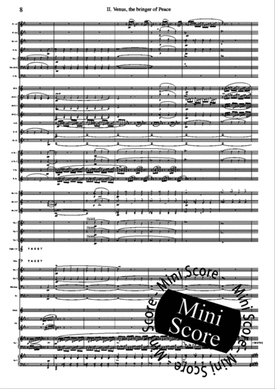 The Planets Concert Band scores gallery preview page 36