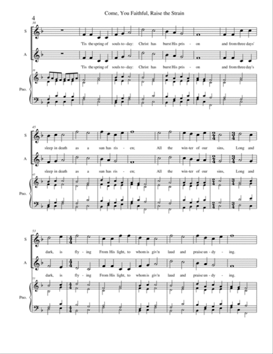 Come, You Faithful, Raise the Strain 4-Part scores gallery preview page 5
