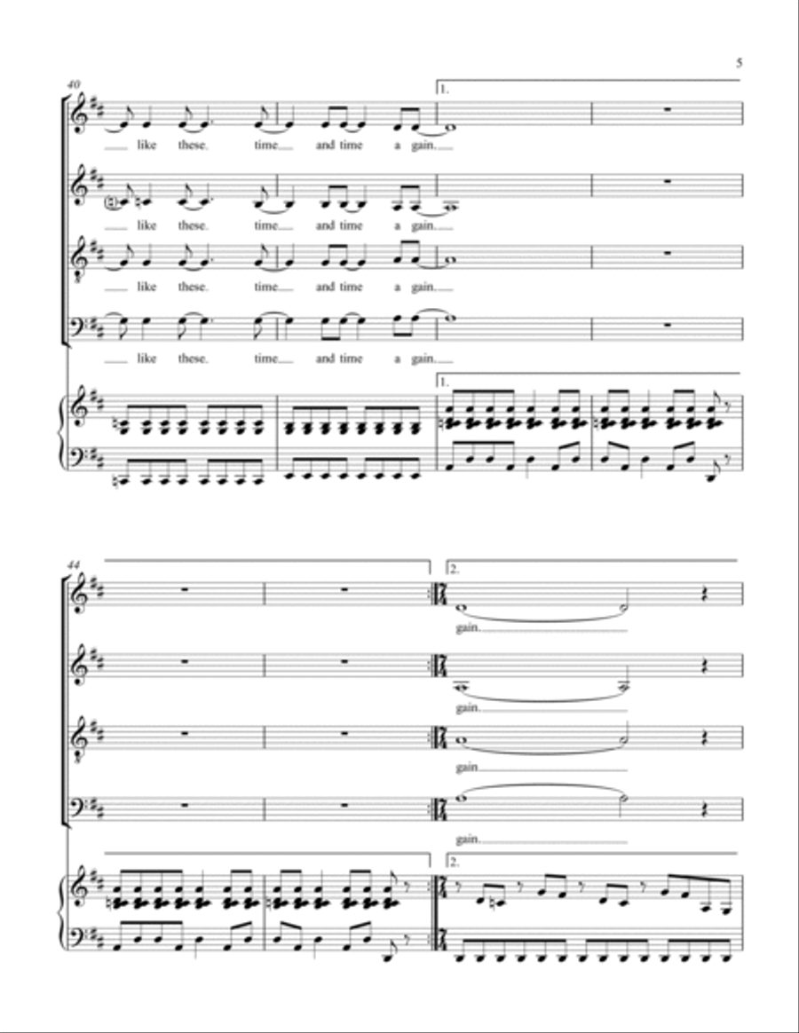 Times Like These 4-Part scores gallery preview page 5