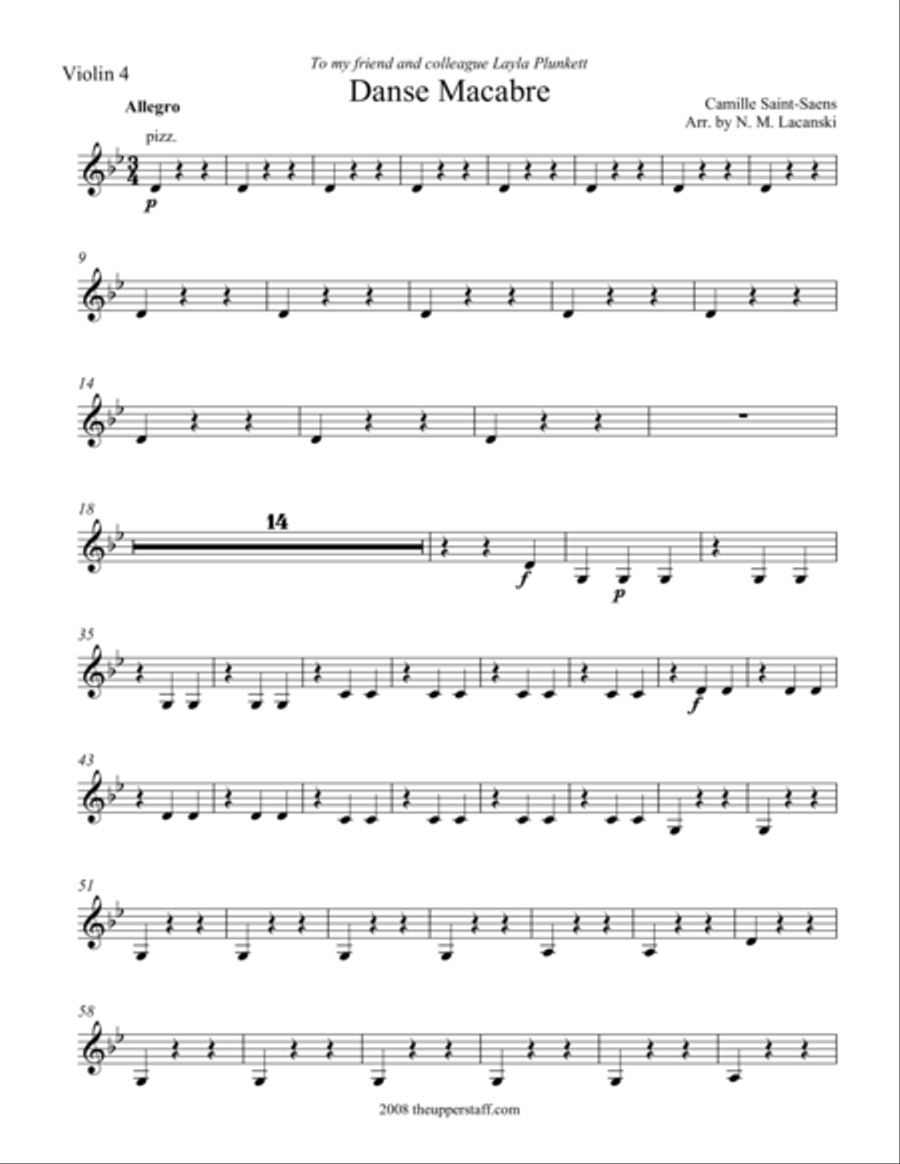 Danse Macabre Violin Solo scores gallery preview page 1