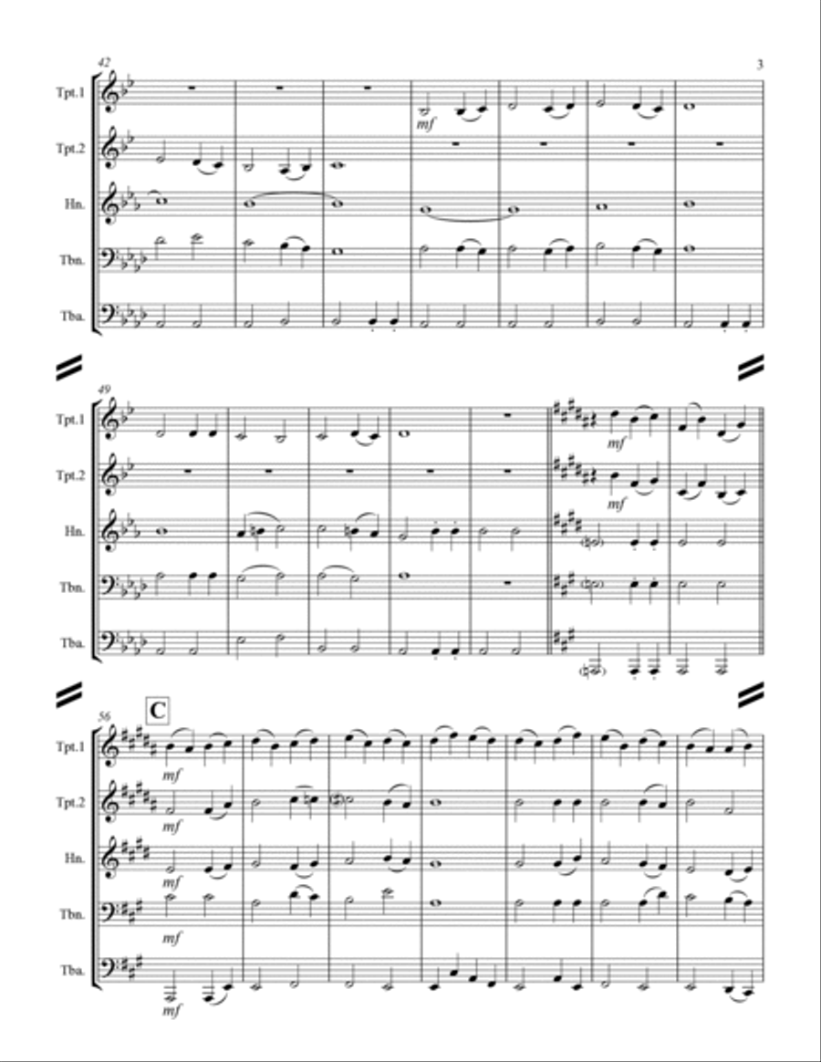 When I Survey the Wondrous Cross (Brass Quintet) Brass Quintet scores gallery preview page 4