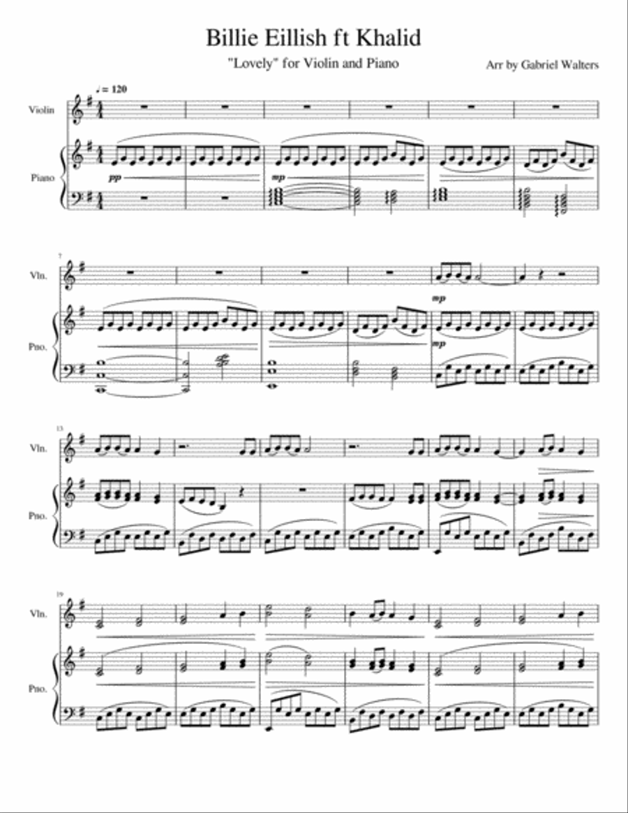 Lovely Violin Solo scores gallery preview page 1