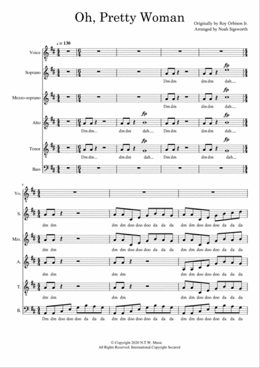 Oh, Pretty Woman 4-Part scores gallery preview page 2