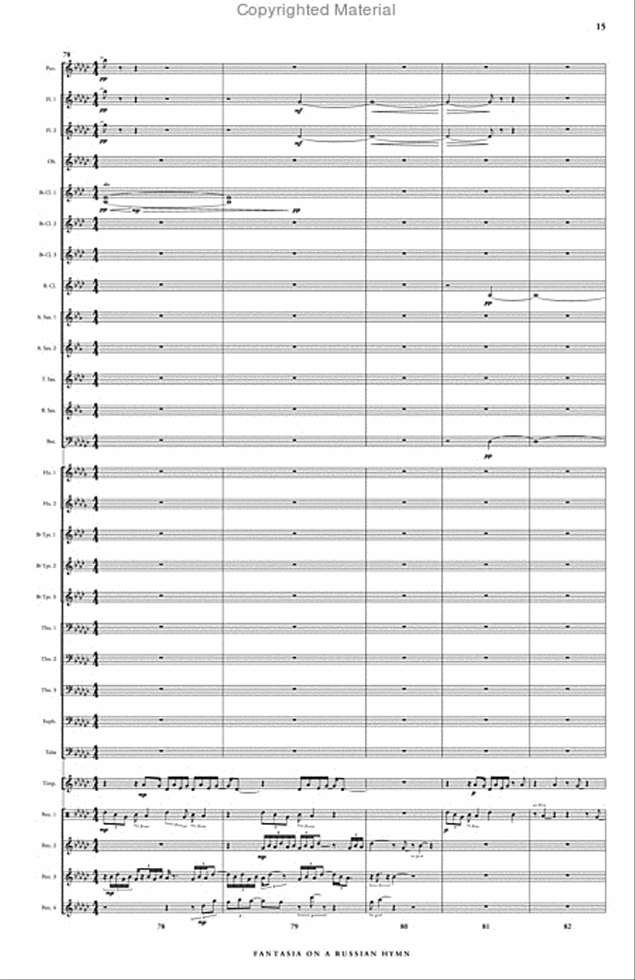 Fantasia on a Russian Hymn Concert Band scores gallery preview page 16