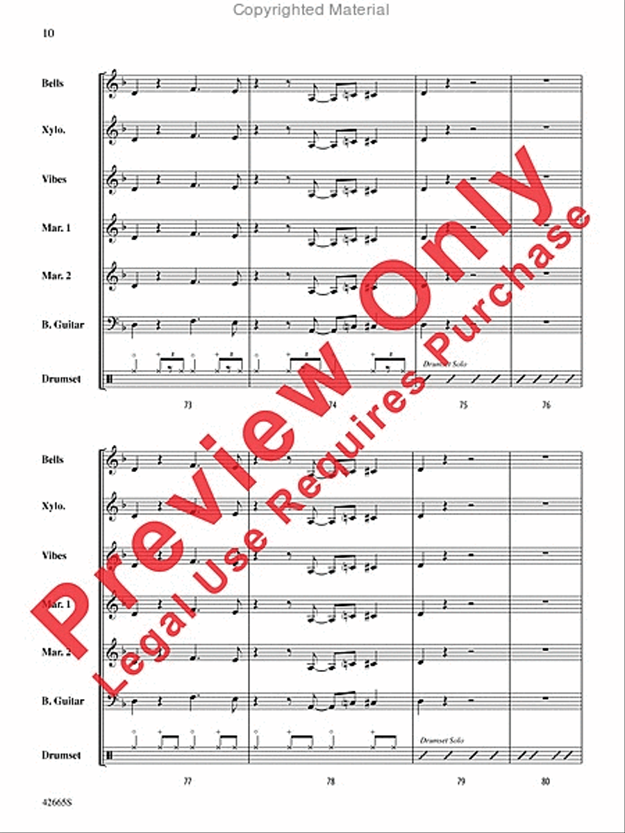 Cantina Band (from Star Wars) Percussion Ensemble scores gallery preview page 11