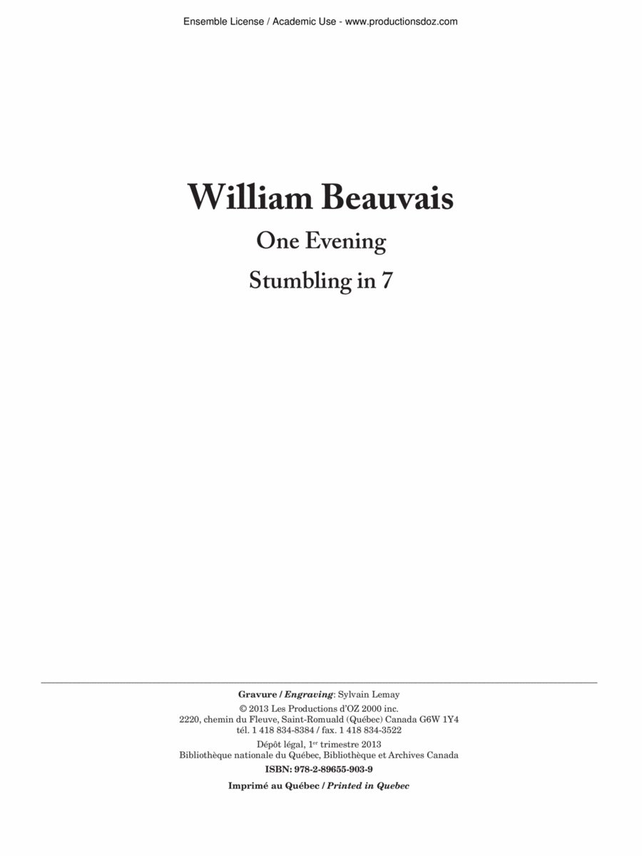 One Evening / Stumbling in 7 Guitar Ensemble scores gallery preview page 1