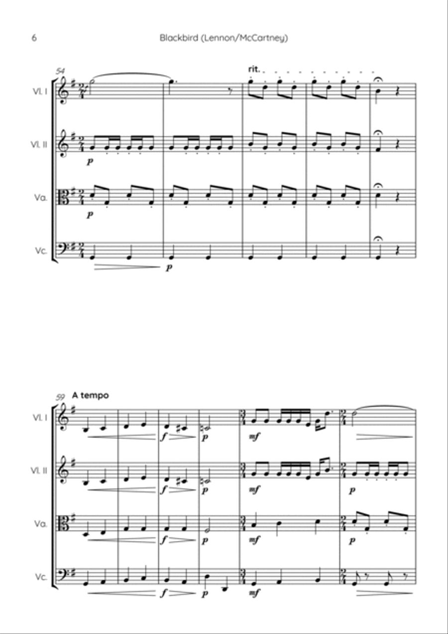 Blackbird String Quartet scores gallery preview page 6