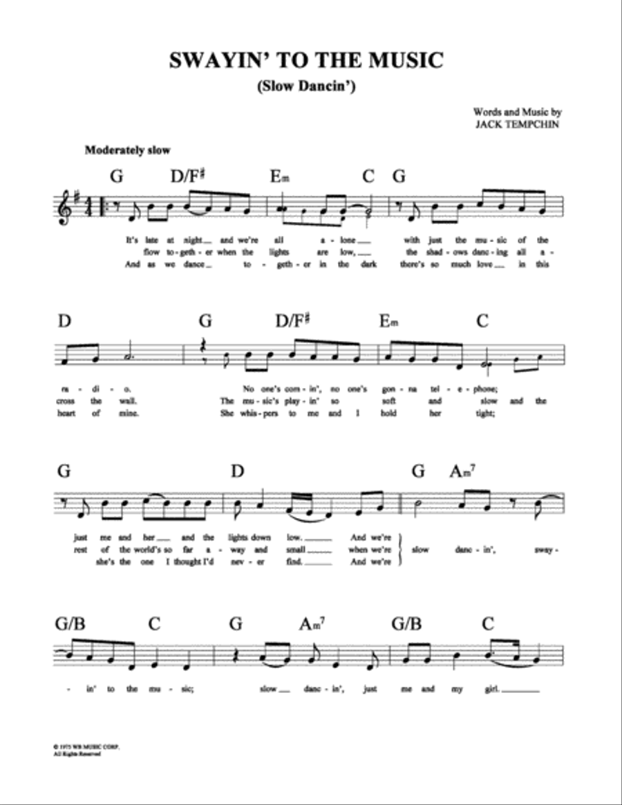 Swayin' to the Music (Slow Dancin') School and Community scores gallery preview page 2