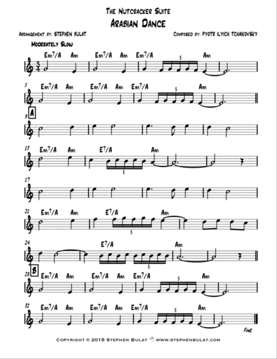 The Nutcracker Suite (Selections) - Lead sheet (melody & chords) for Bb Instruments Jazz Ensemble scores gallery preview page 6