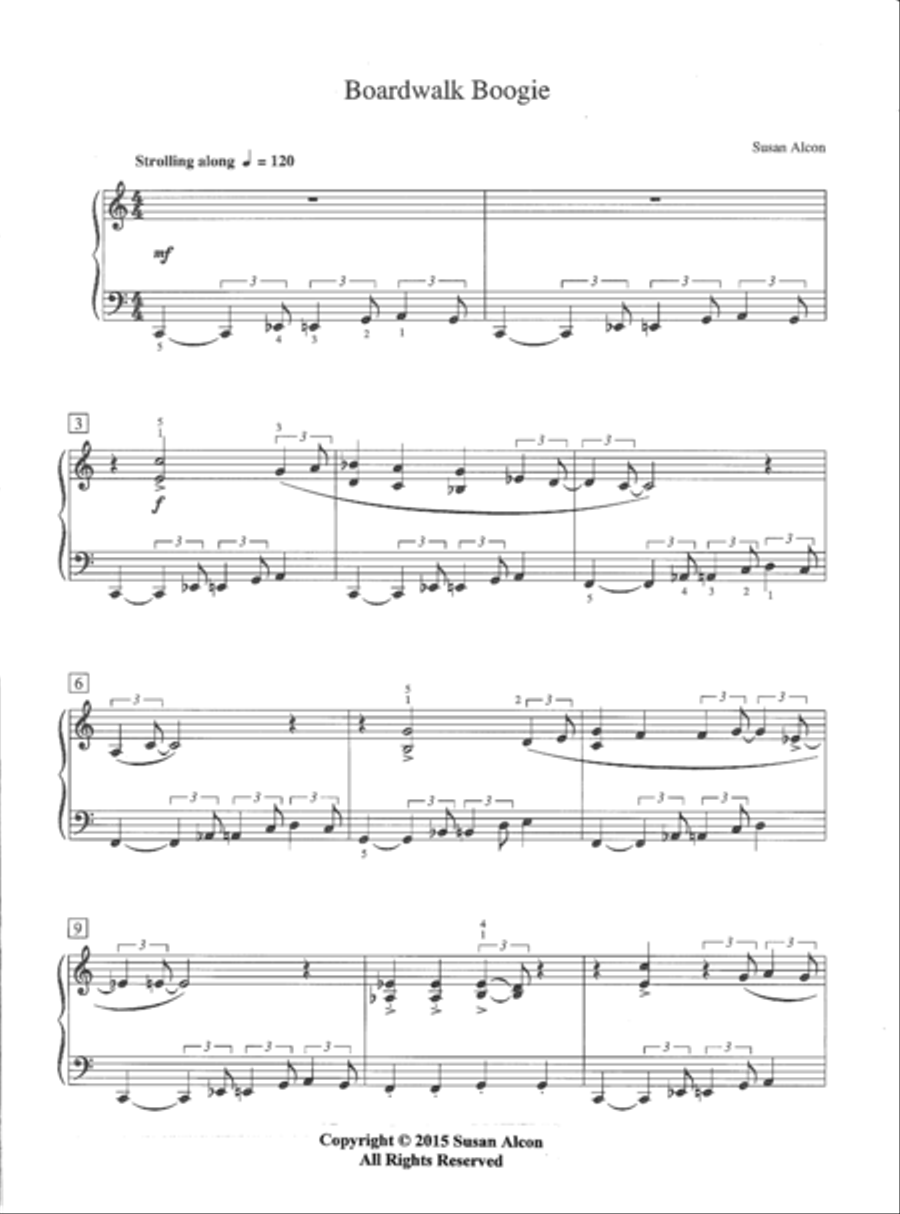 Boardwalk Boogie from Carefree Days by Susan Alcon Piano Solo scores gallery preview page 2