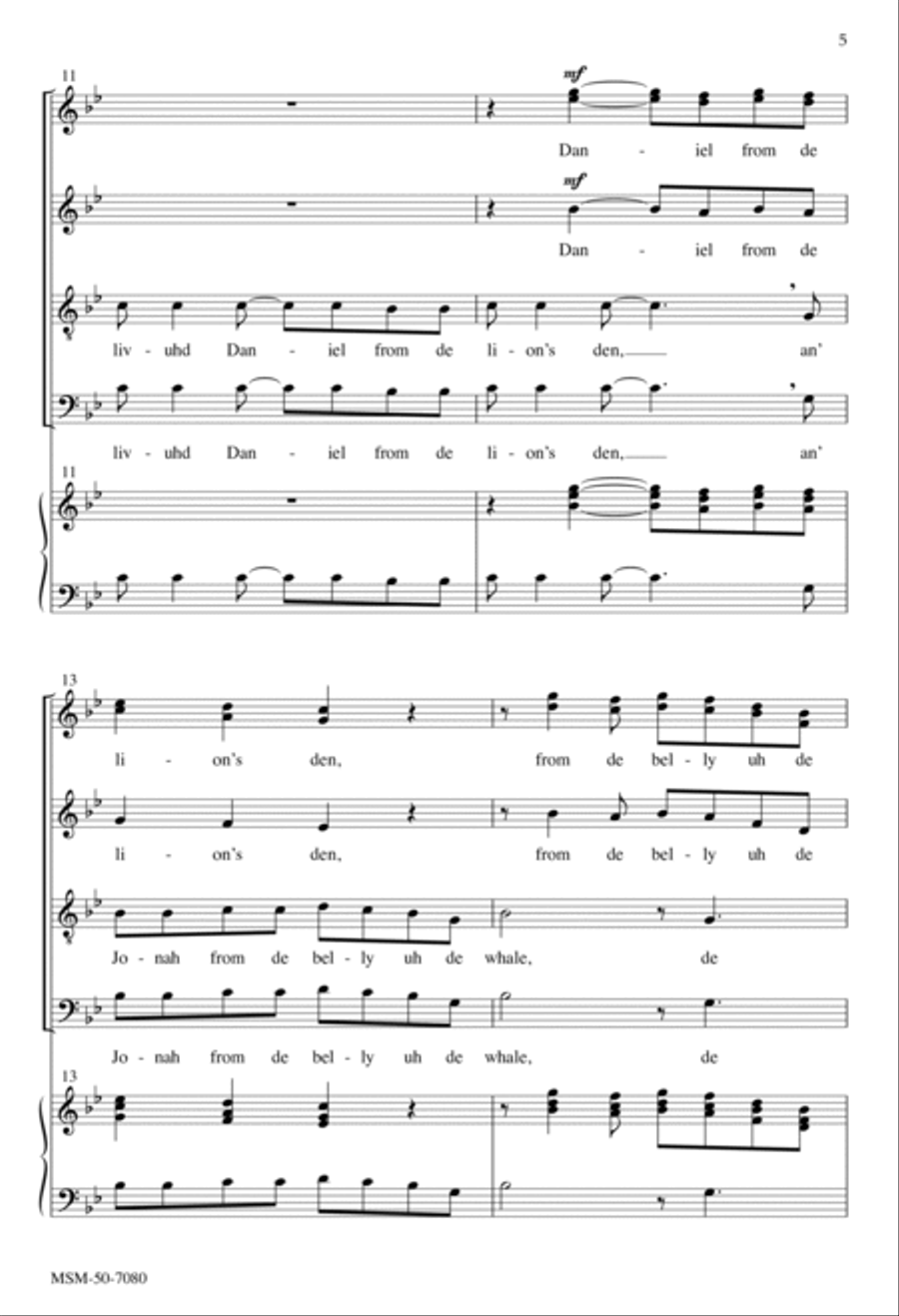 Didn' My Lord Delivuh Daniel? 4-Part scores gallery preview page 5
