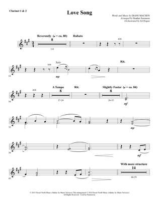 Book cover for Love Song - Bb Clarinet 1 & 2