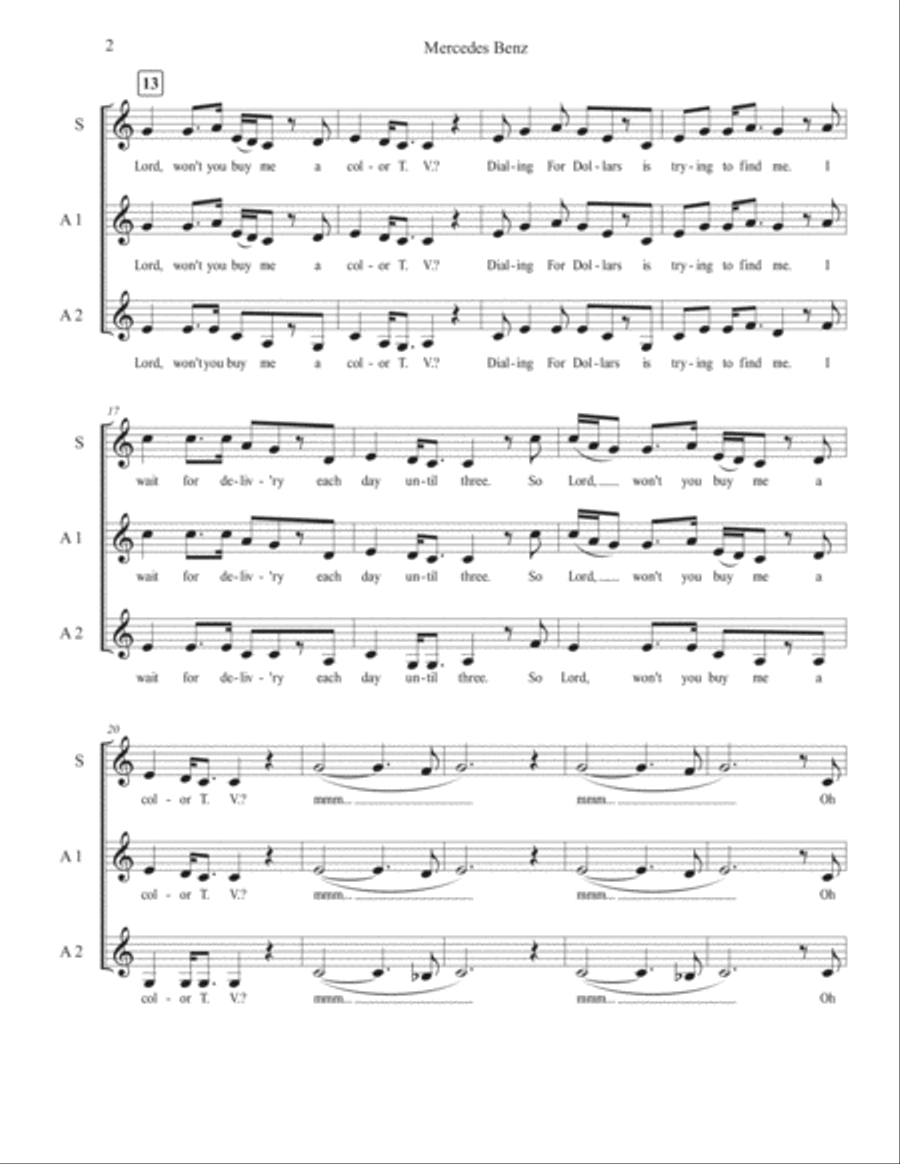 Mercedes Benz A Cappella scores gallery preview page 2