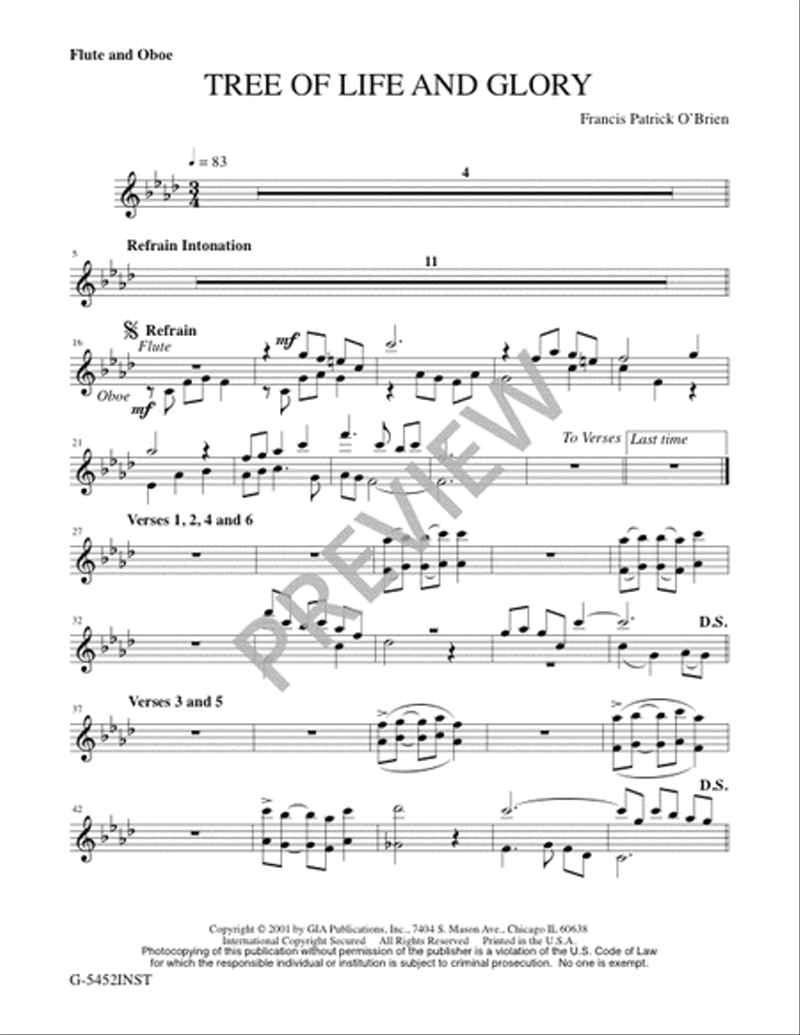 Tree of Life and Glory - Instrument edition Flute scores gallery preview page 2