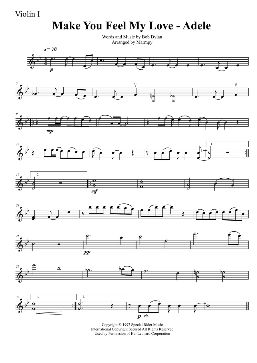 Make You Feel My Love String Trio scores gallery preview page 4