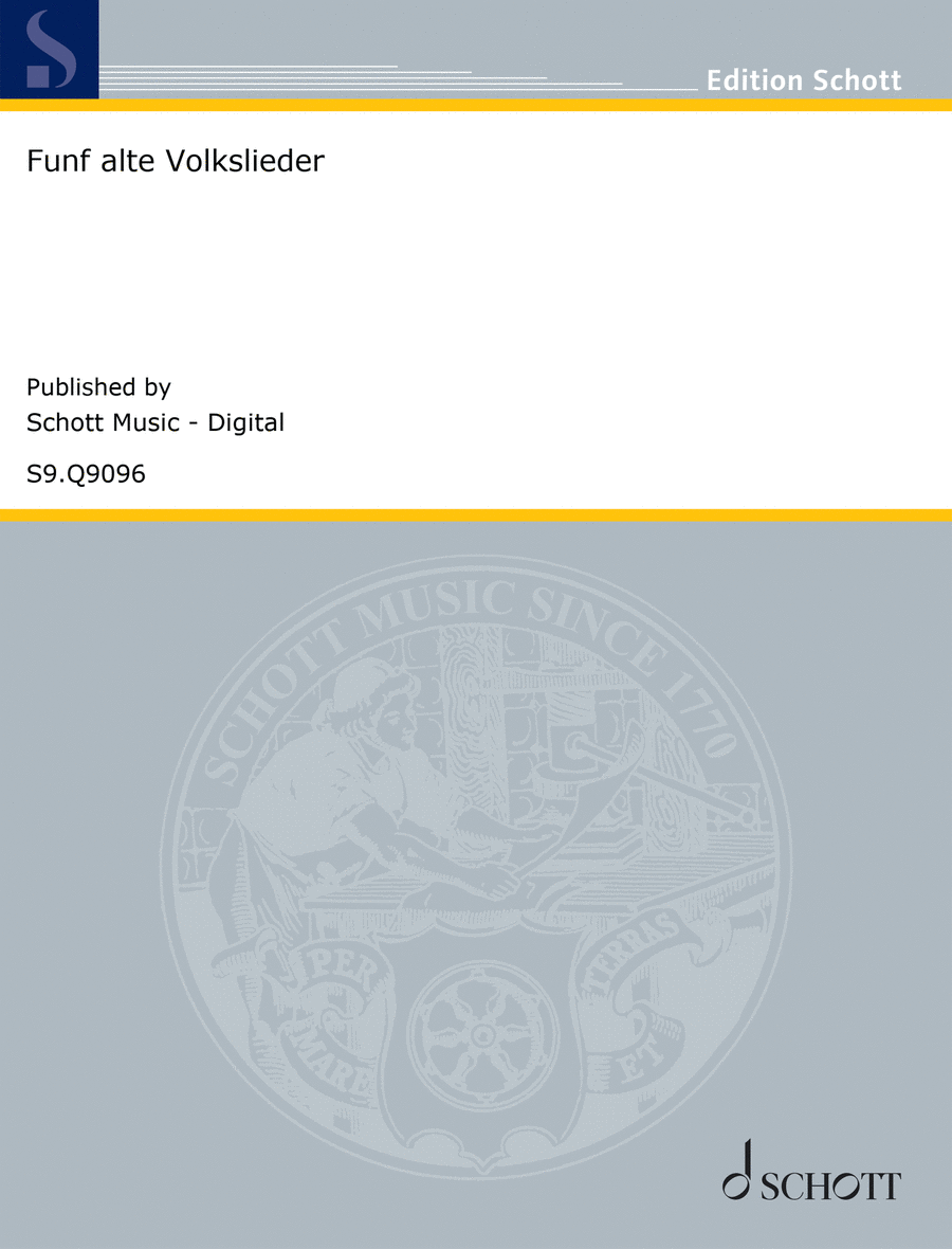 Fünf alte Volkslieder Mixed Choir scores gallery preview page 1