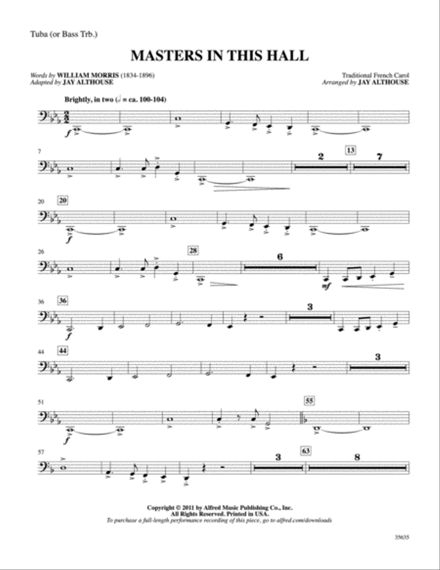 Masters in This Hall: Tuba Tuba scores gallery preview page 1