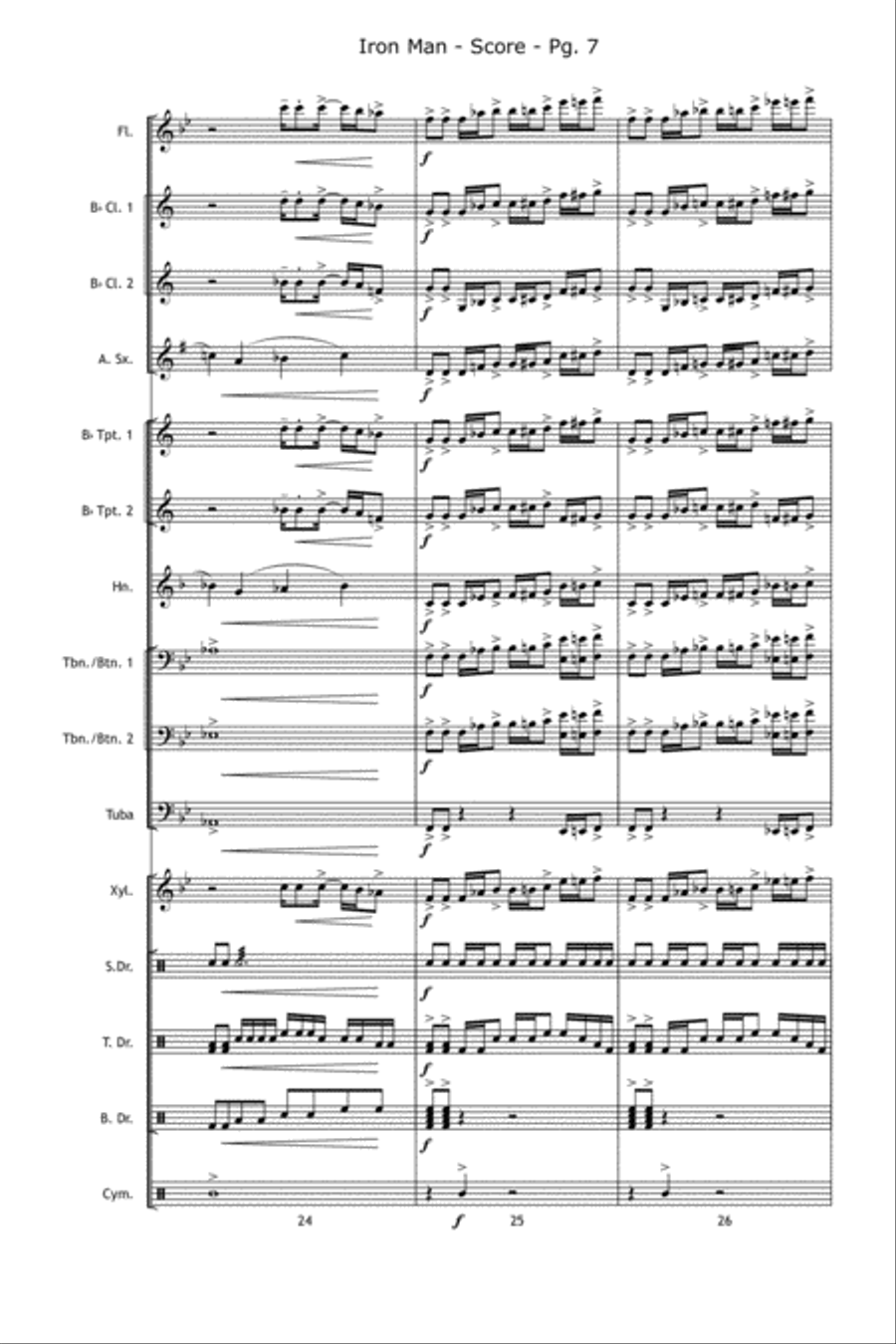 Iron Man Marching Band scores gallery preview page 8