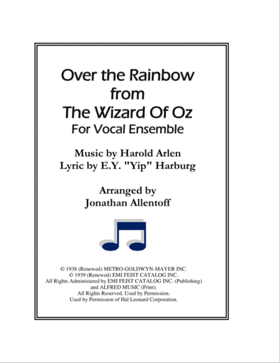 Over The Rainbow (from The Wizard Of Oz) 3-Part scores gallery preview page 1