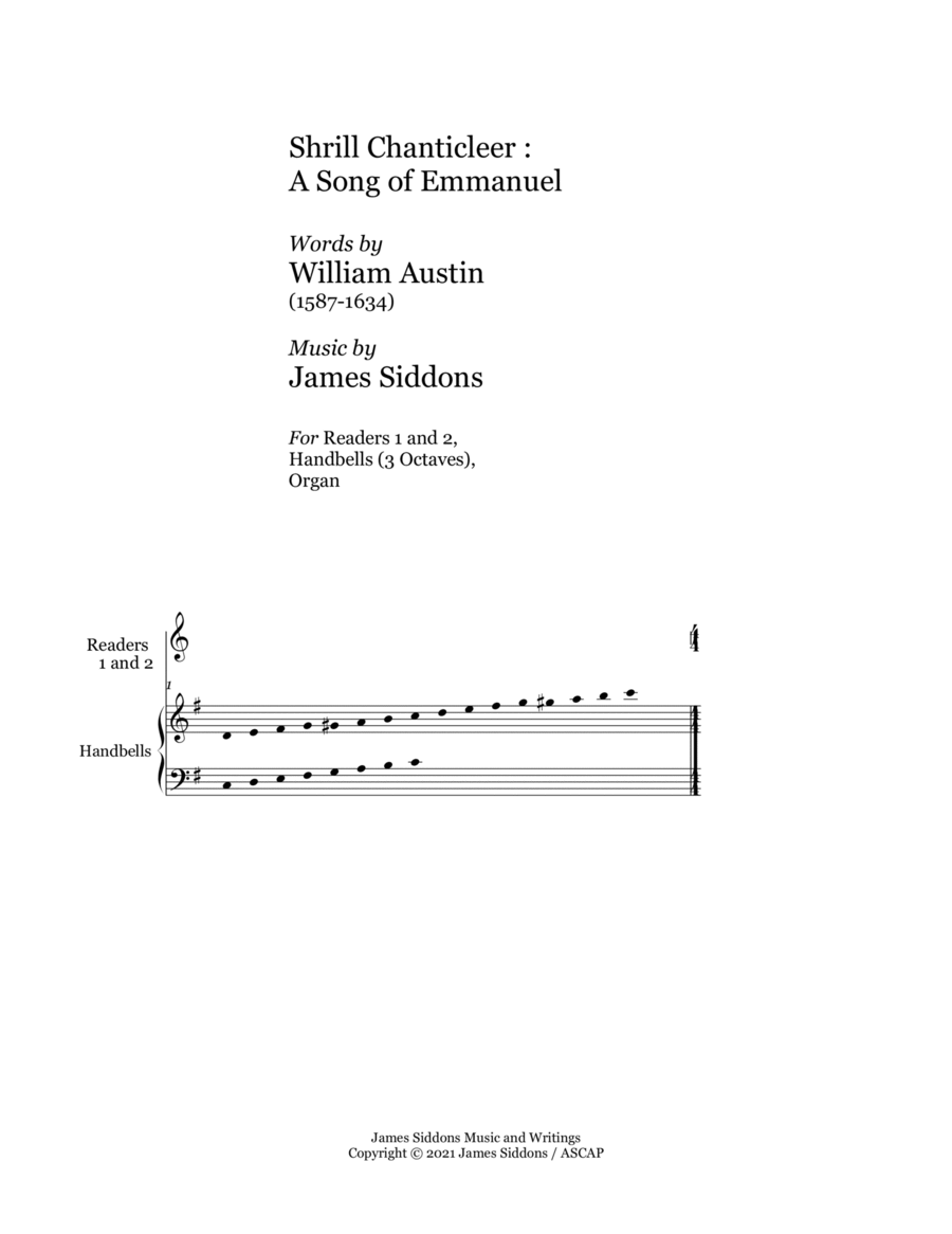 Shrill Chanticleer: A Song of Emmanuel Handbell Choir scores gallery preview page 1