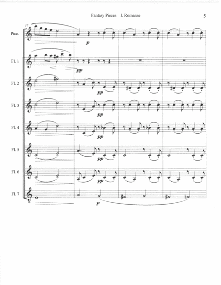 Fantasy Pieces # 1 Romanze ( romance ) by Nielsen , arranged for Piccolo solo with flute choir / f image number null