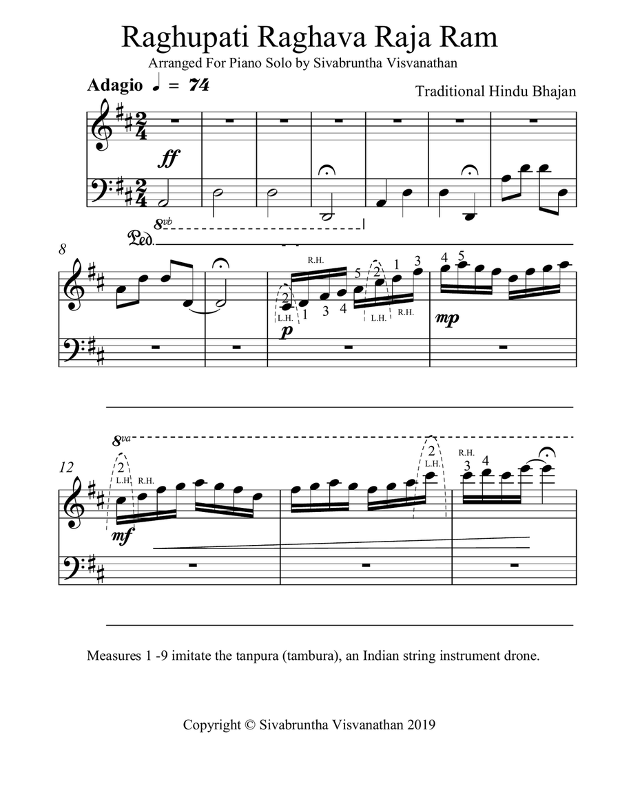 Raghupati Raghava Raja Ram Piano Solo scores gallery preview page 2