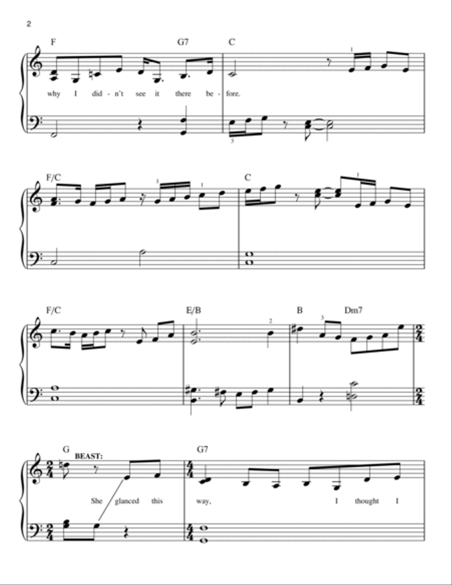 Something There (from Beauty And The Beast) (2017) Easy Piano scores gallery preview page 2