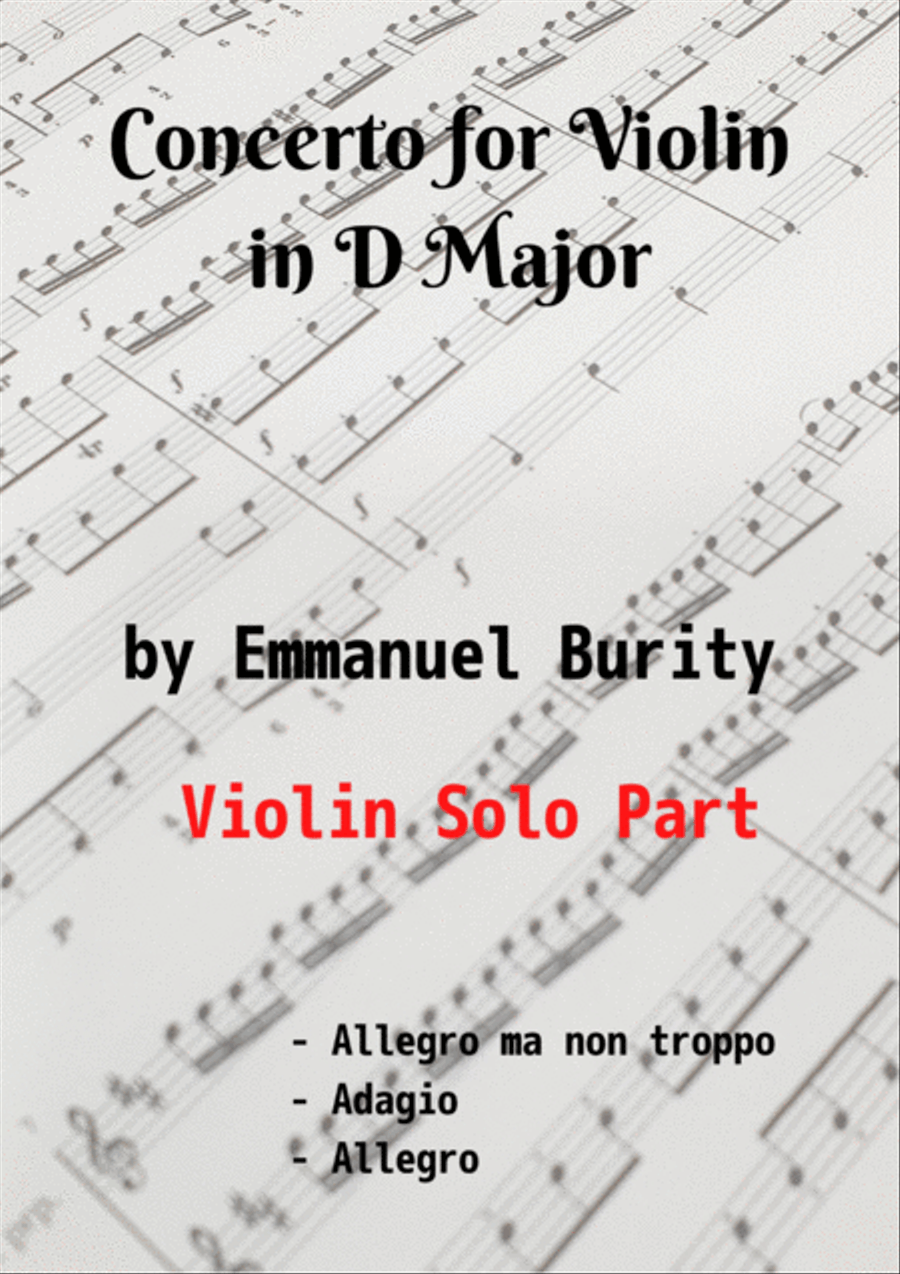 Concerto for Violin in D Major by Emmanuel Burity (1969- ) Violin Solo scores gallery preview page 1