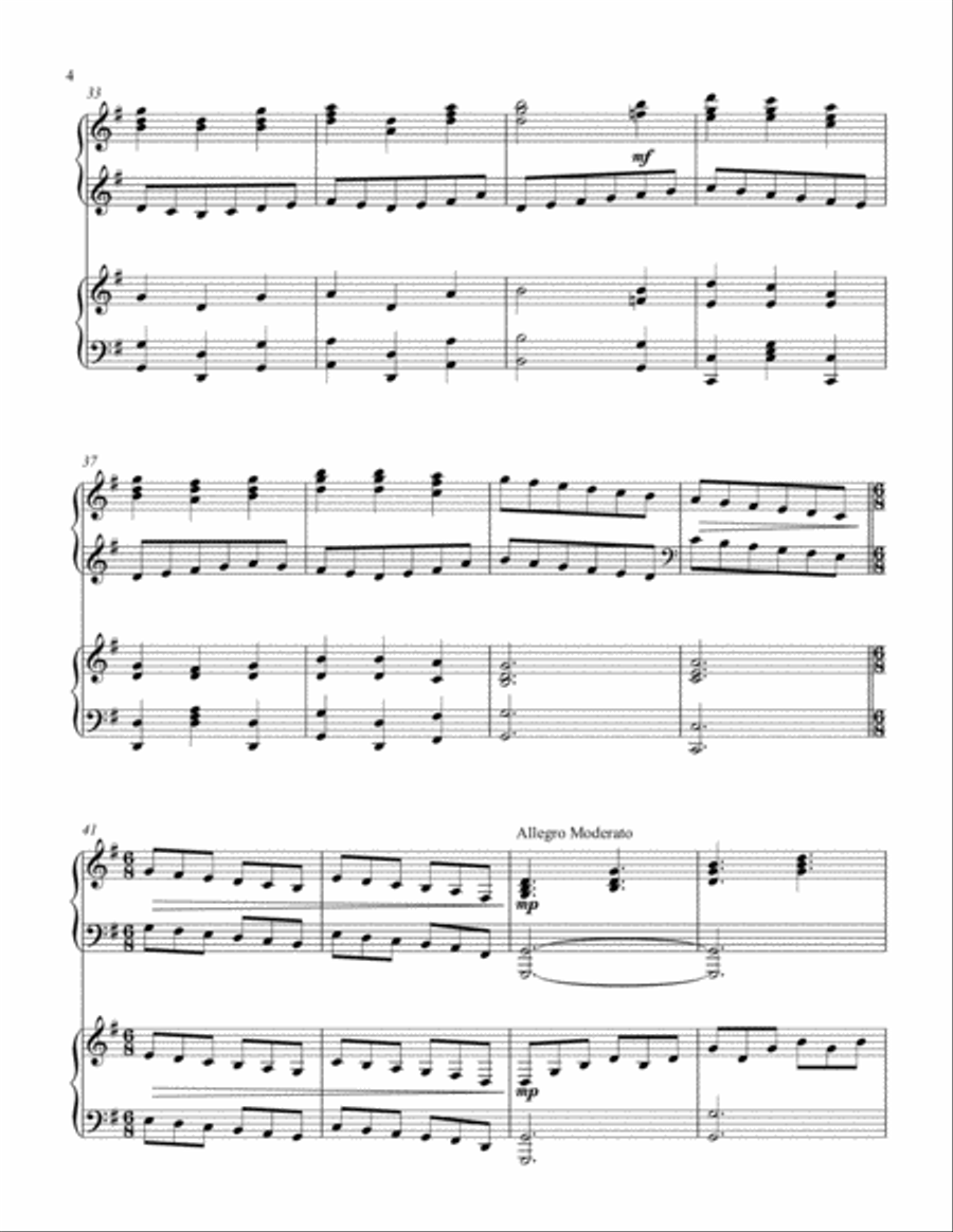 Glory and Praise (2 piano duet) 2 Pianos, 4-Hands scores gallery preview page 5