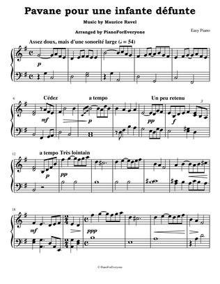 Book cover for Pavane pour une infante défunte - Ravel (Easy Piano)