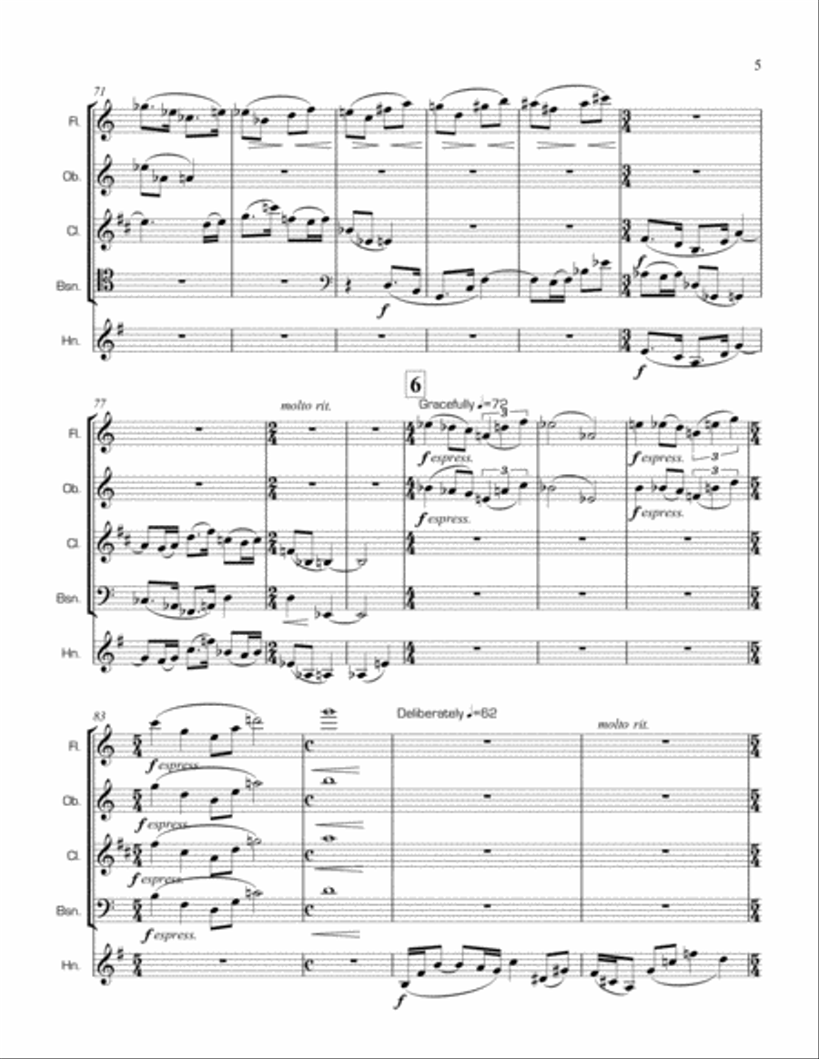 Miniatures for Woodwind Quintet, Op. 7 Woodwind Quintet scores gallery preview page 5