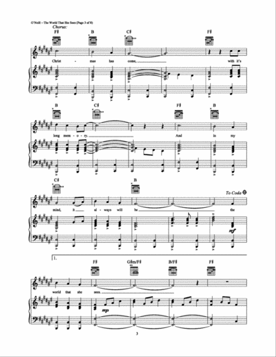 The World That She Sees Piano, Vocal, Guitar scores gallery preview page 3