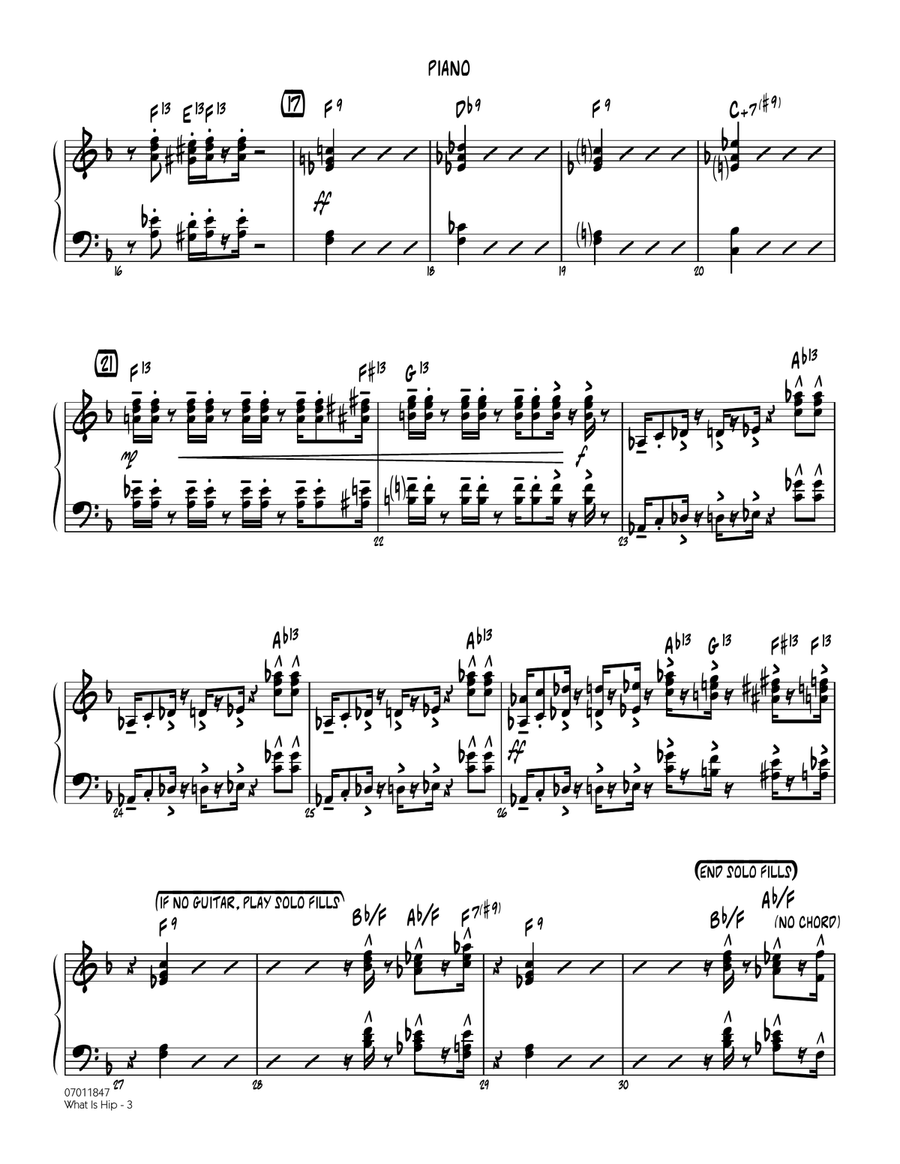 What Is Hip - Piano What Is Hip - Piano Jazz Ensemble scores gallery preview page 3