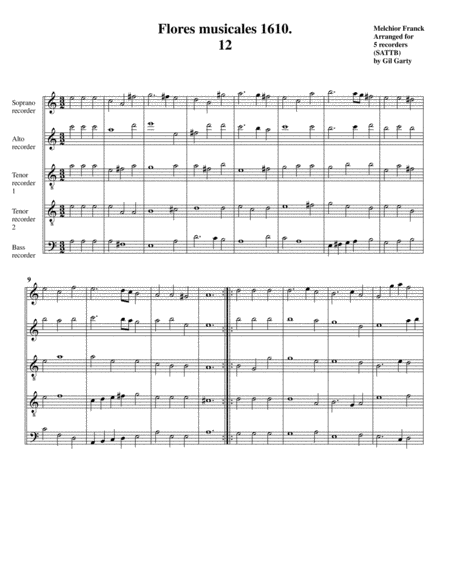 Dances from Flores musicales 1610 (arrangements for 5 recorders)