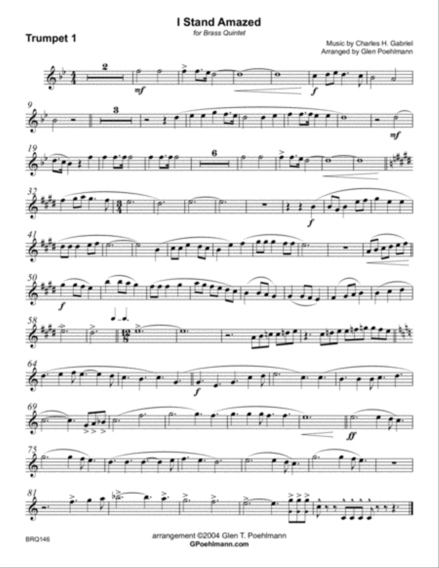 I STAND AMAZED for BRASS QUINTET (unaccompanied) Brass Quintet scores gallery preview page 5