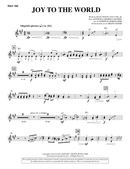 Joy To The World (from A Symphony Of Carols) - F Horn 1,2