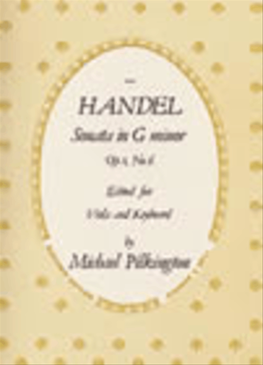 Sonata in G minor, Op. 1, No. 6 for Viola and Piano Piano Accompaniment scores gallery preview page 1