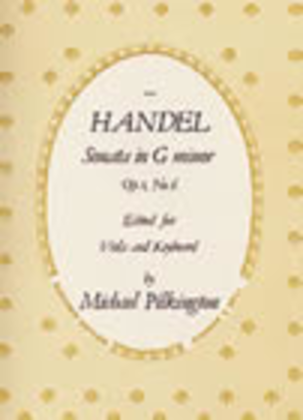 Book cover for Sonata in G minor, Op. 1, No. 6 for Viola and Piano